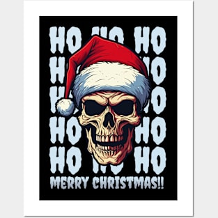 ho ho ho, skull santa Posters and Art